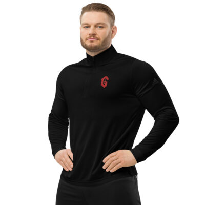 Red Embroidered G | Quarter Zip Pullover