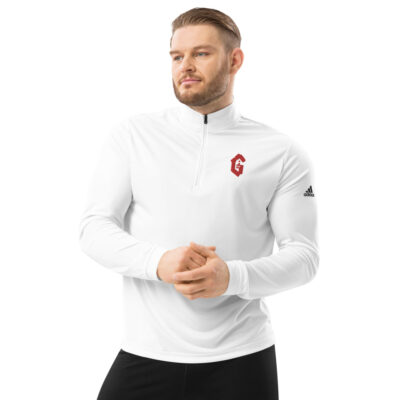 Red Embroidered G | Quarter Zip Pullover