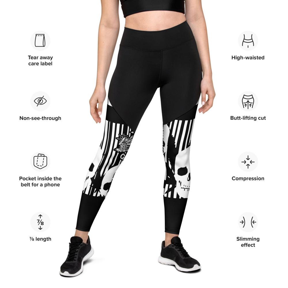 Code Skulls | Sports Leggings - Image 3