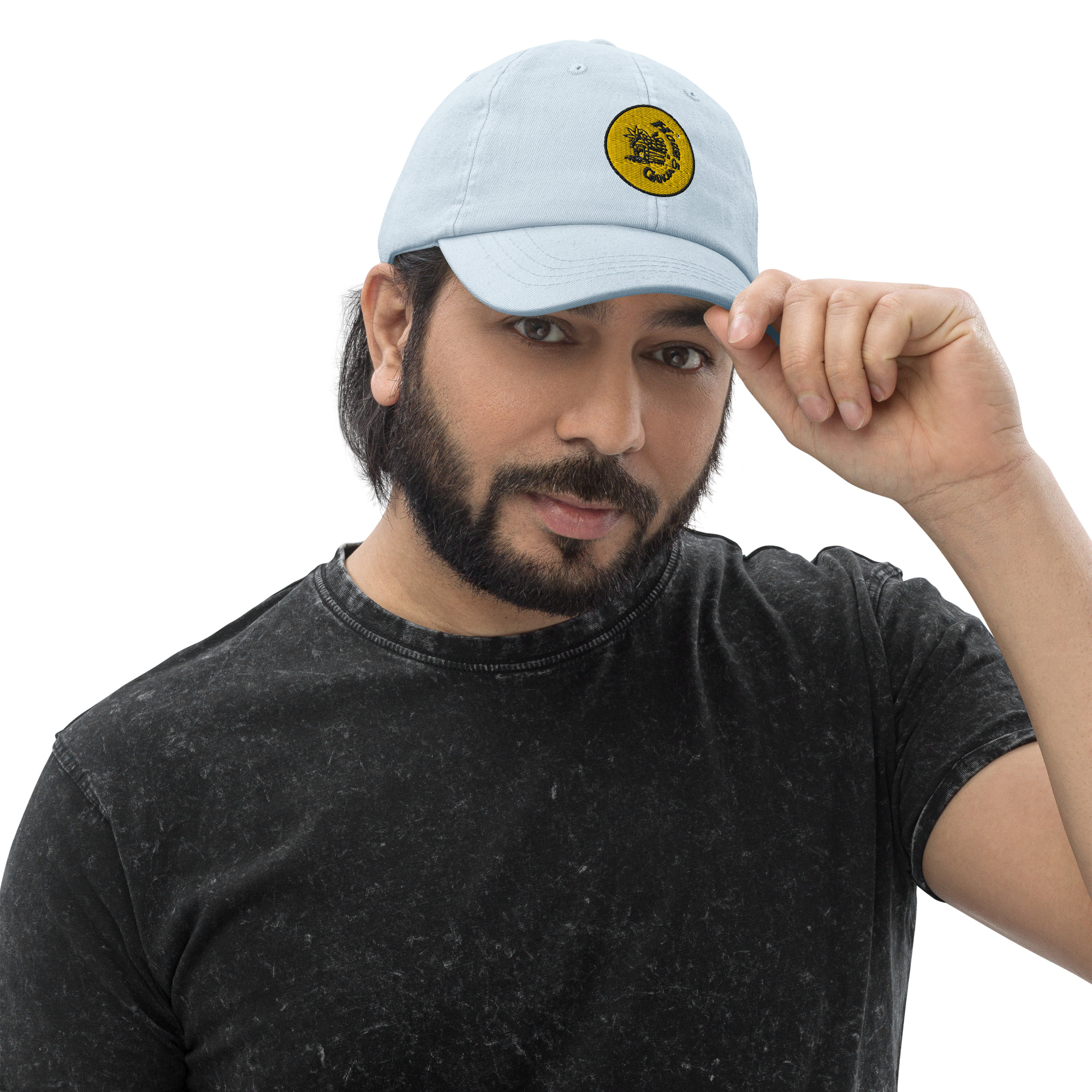 Gold Embroidered | Blue Pastel Cap - Image 2
