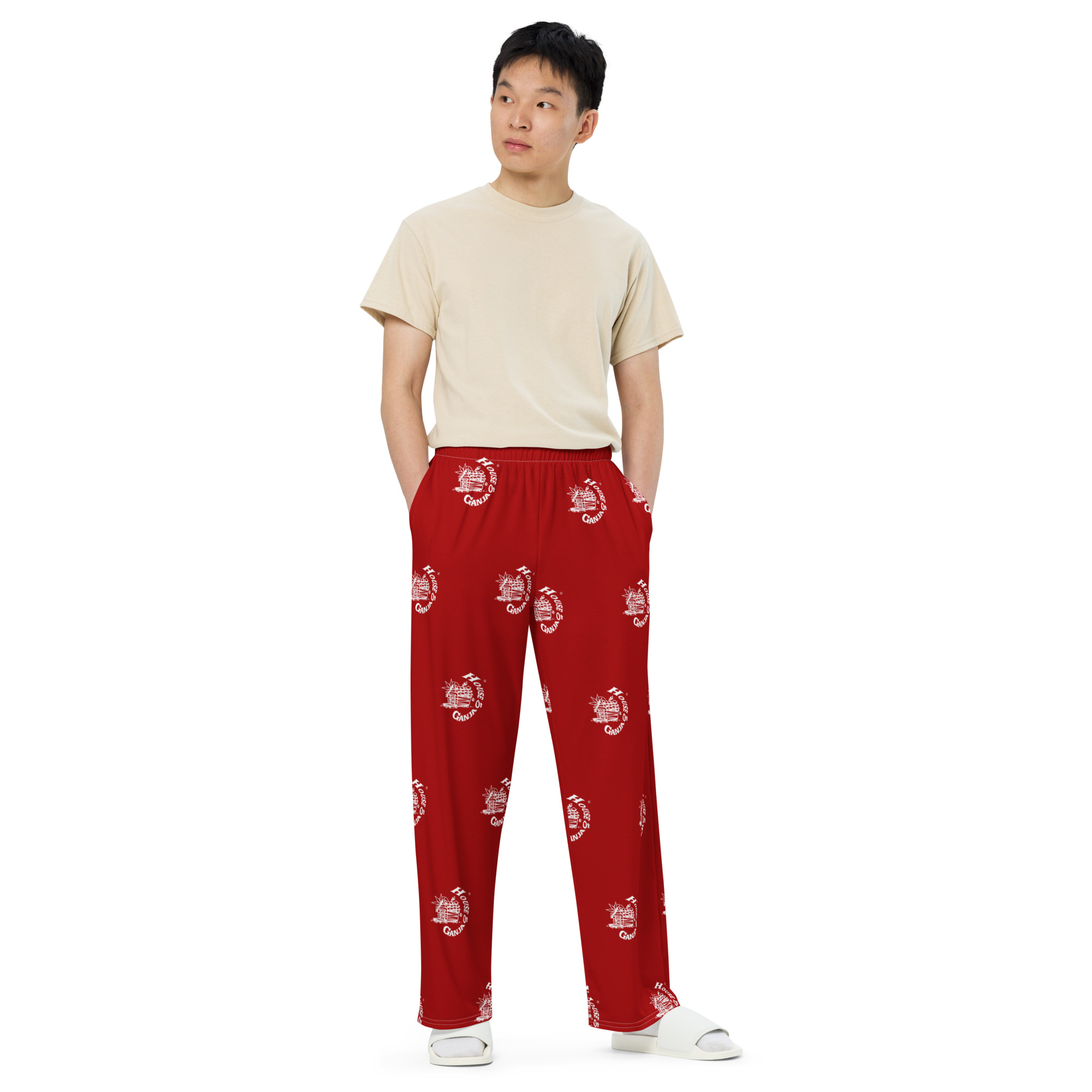 House Of Ganja | Wide-Leg Pants | Red