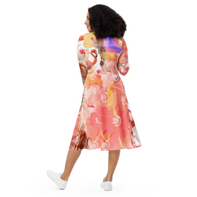 Flamingo Paradise Exc | Long Sleeve Midi Dress