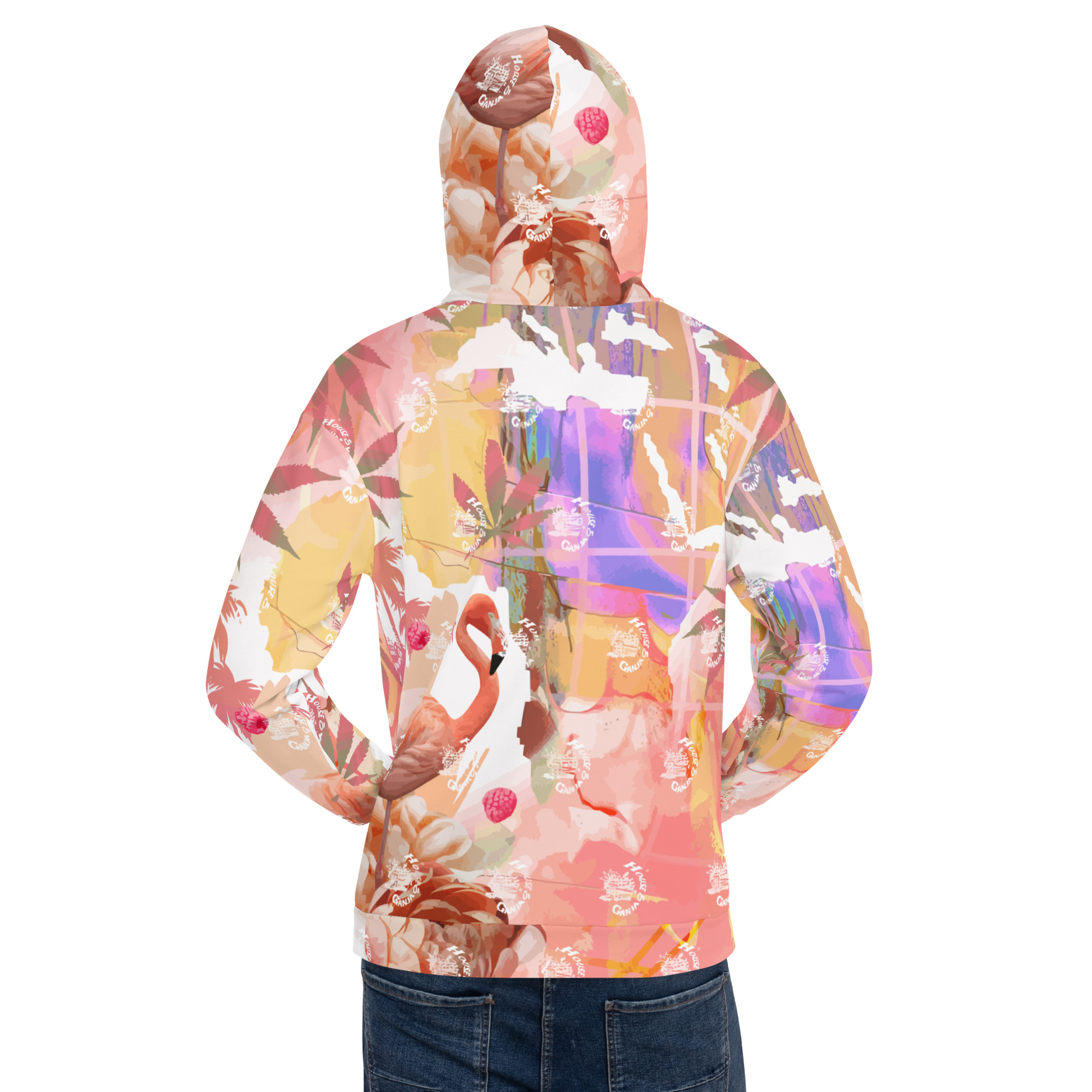 Flamingo Paradise Exc. | Men's Relaxed Fit Hoodie - Image 2