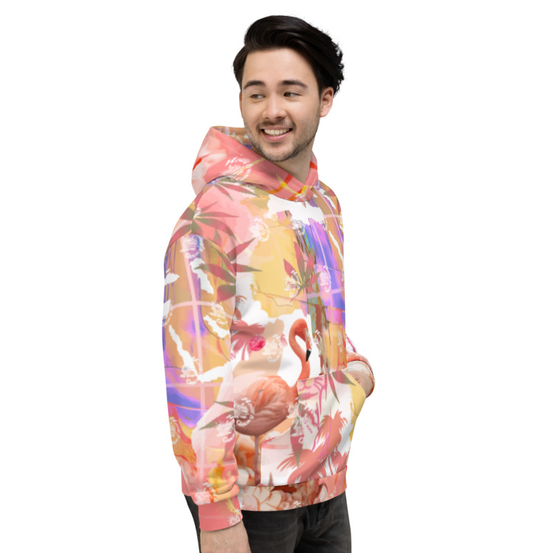 Flamingo Paradise Exc. | Men's Relaxed Fit Hoodie - Image 6