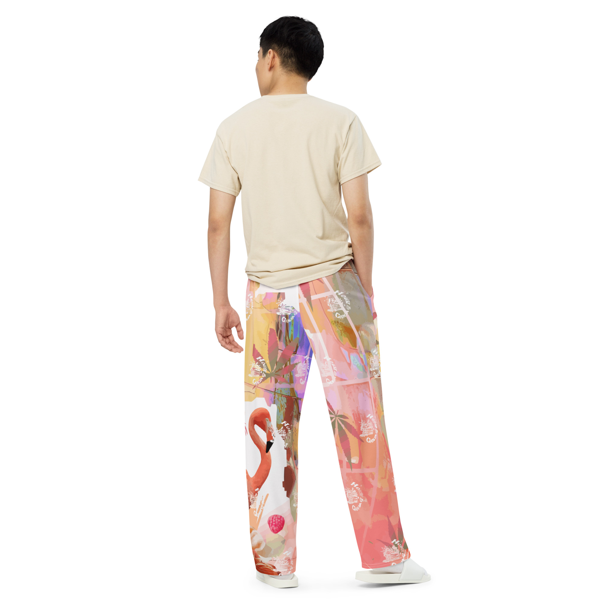 Flamingo Paradise Exc. | Men's Wide-Leg Pants - Image 2