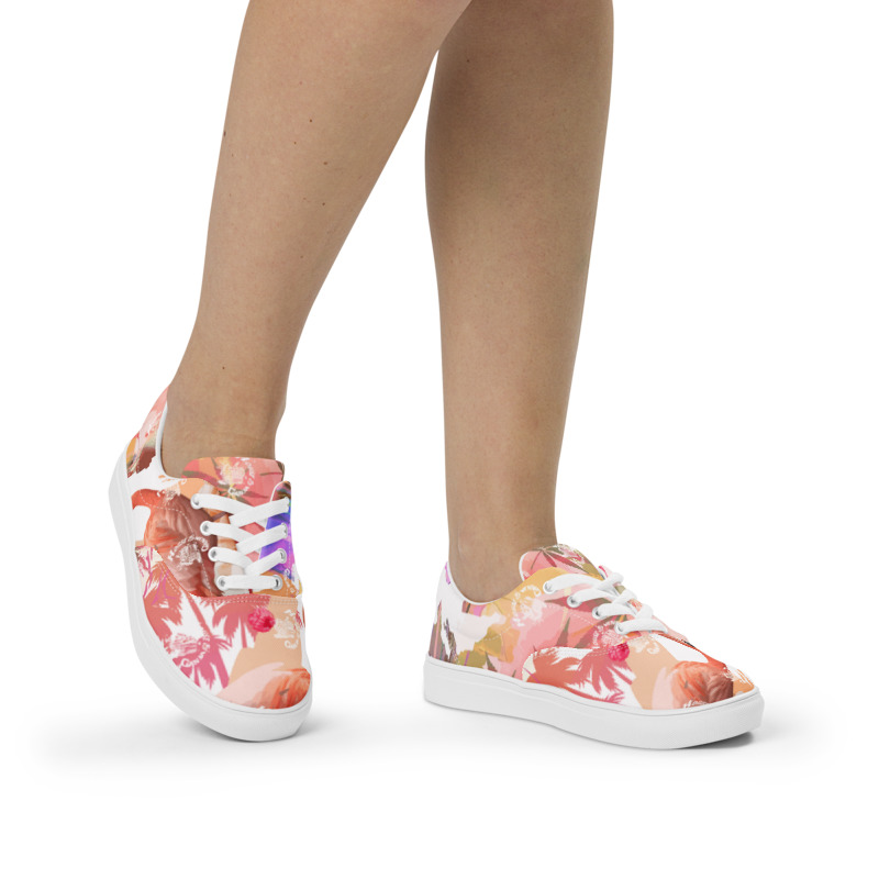 Flamingo Paradise Exc | Women’s Lace-Up Canvas Shoes - Image 4