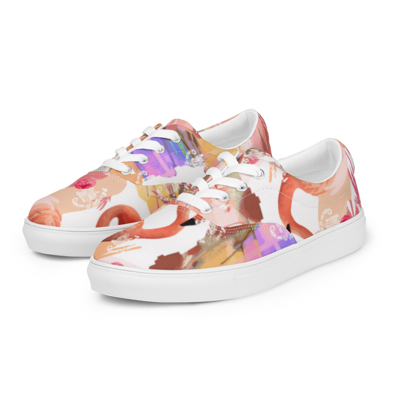 Flamingo Paradise Exc | Women’s Lace-Up Canvas Shoes - Image 2