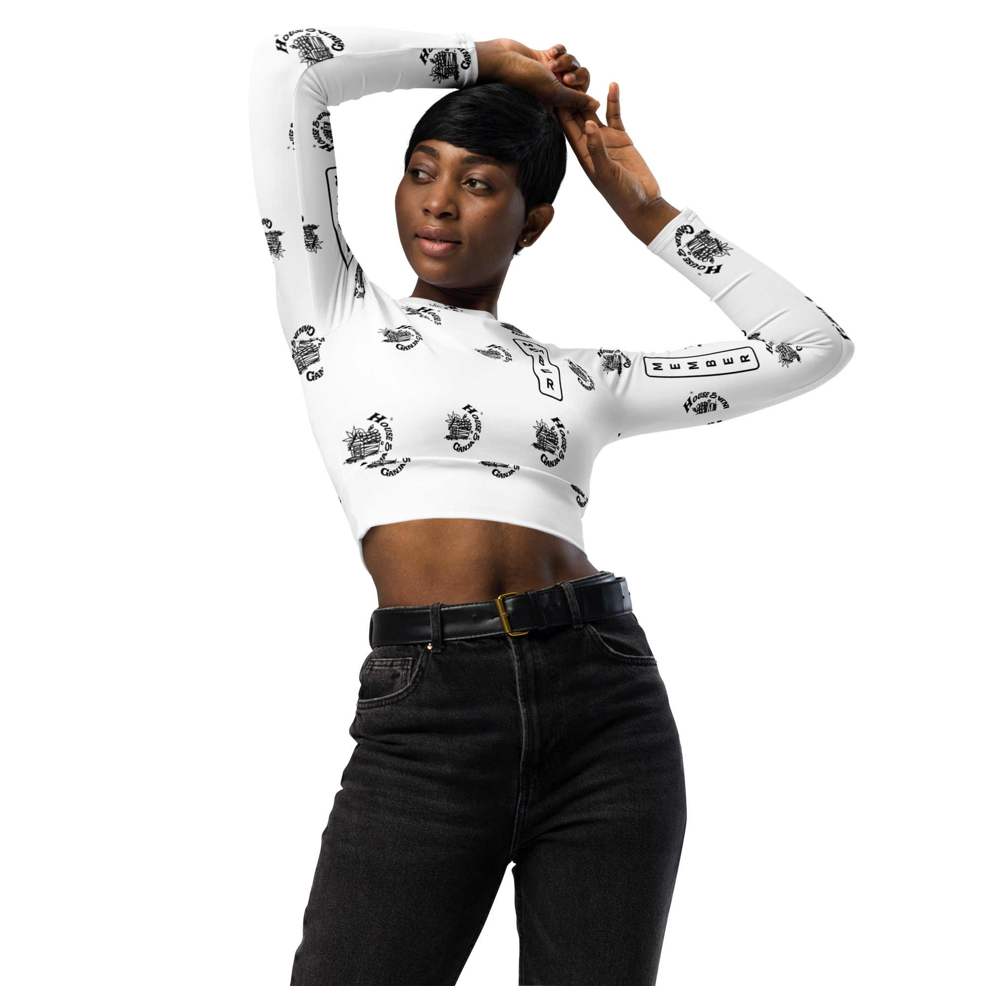 House Of Ganja | Member-8 | Long-Sleeve Crop Top - Image 3