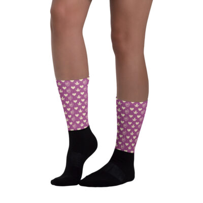 H.O.G.+Bud+Hearts | Socks | Purple/Cream