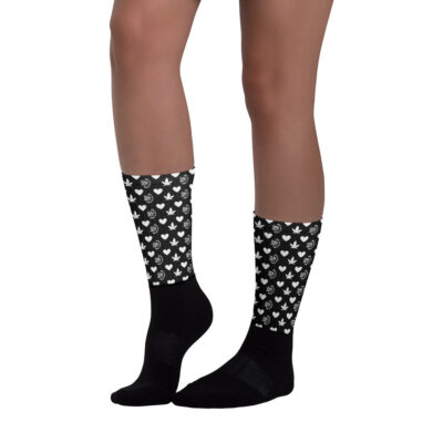 H.O.G.+Bud+Hearts | Socks | Black/White
