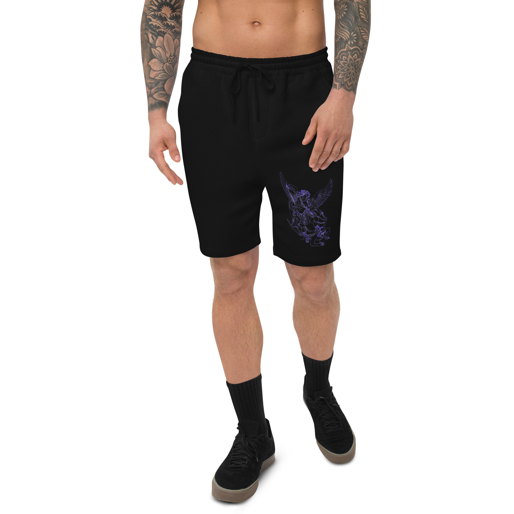 HOGLIFE Archangel saint  protection angels  Men's fleece shorts