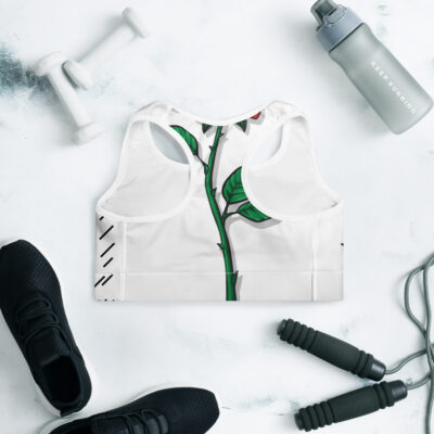 Single Hanging Rose Padded Sports Bra