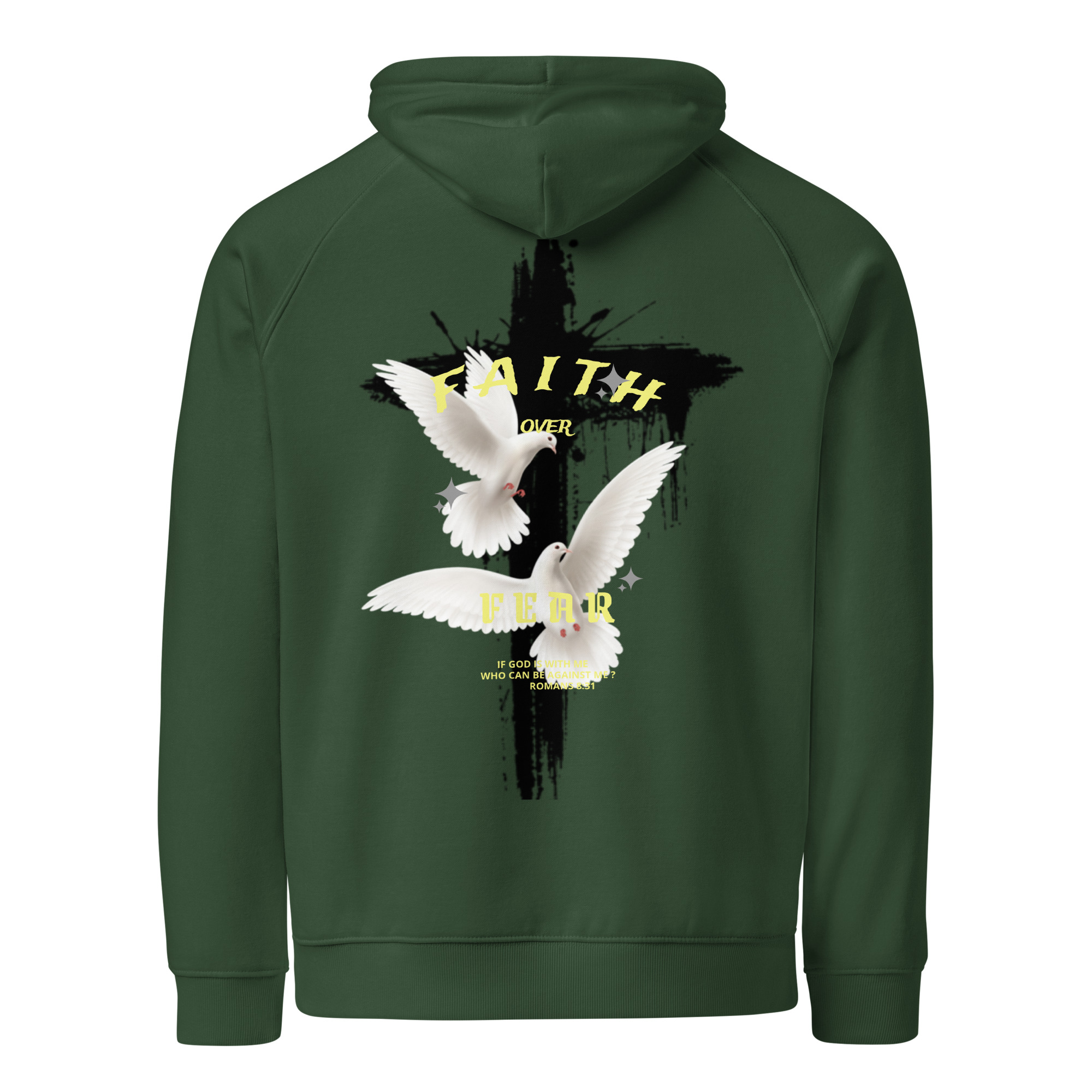 FAITH OVER FEAR Unisex HOGLIFE eco raglan hoodie