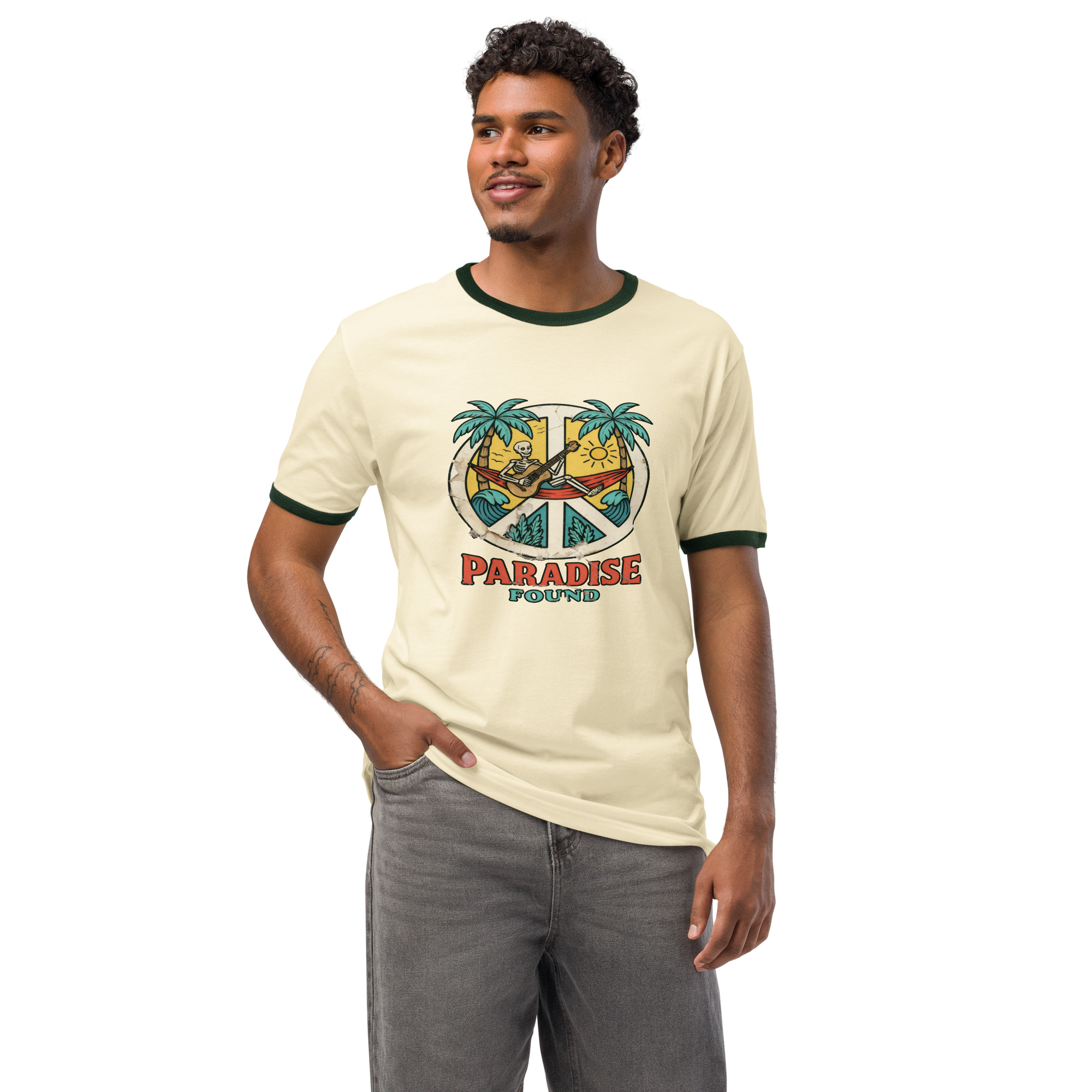 Paradise Found Unisex ringer t-shirt - Image 2